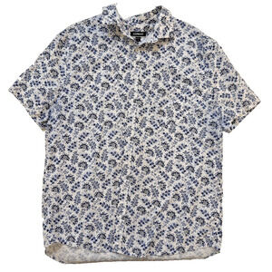 Express Shirt Mens XL Floral Button Up Short Sleeve Casual Lightweight